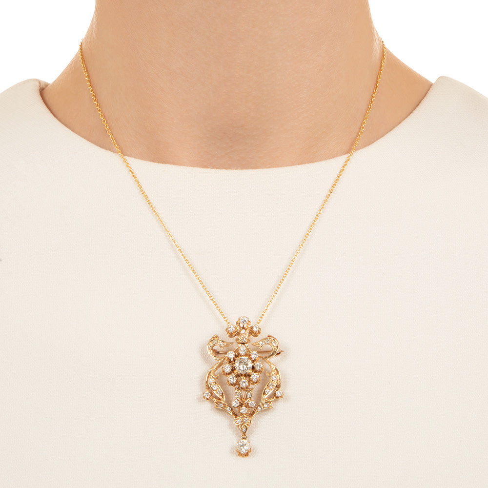 Victorian Retrospective Diamond Necklace/Brooch - 4