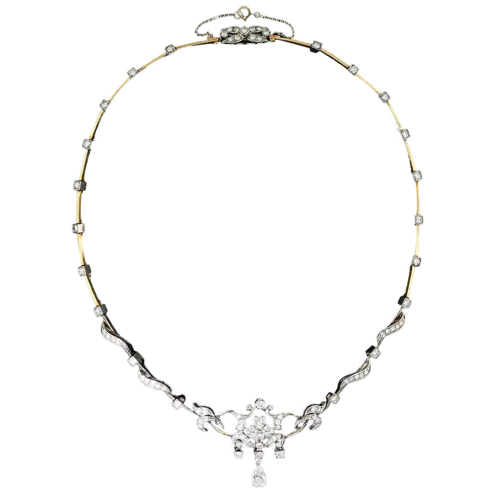 Victorian Revival Diamond Ribbon Necklace - 3