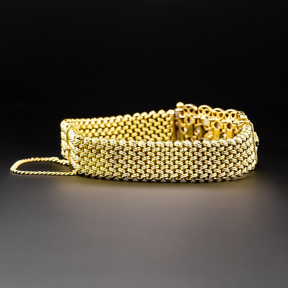 Victorian Rose-Cut Diamond Mesh Bracelet - 3
