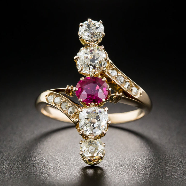 Victorian Ruby and Diamond Dinner Ring