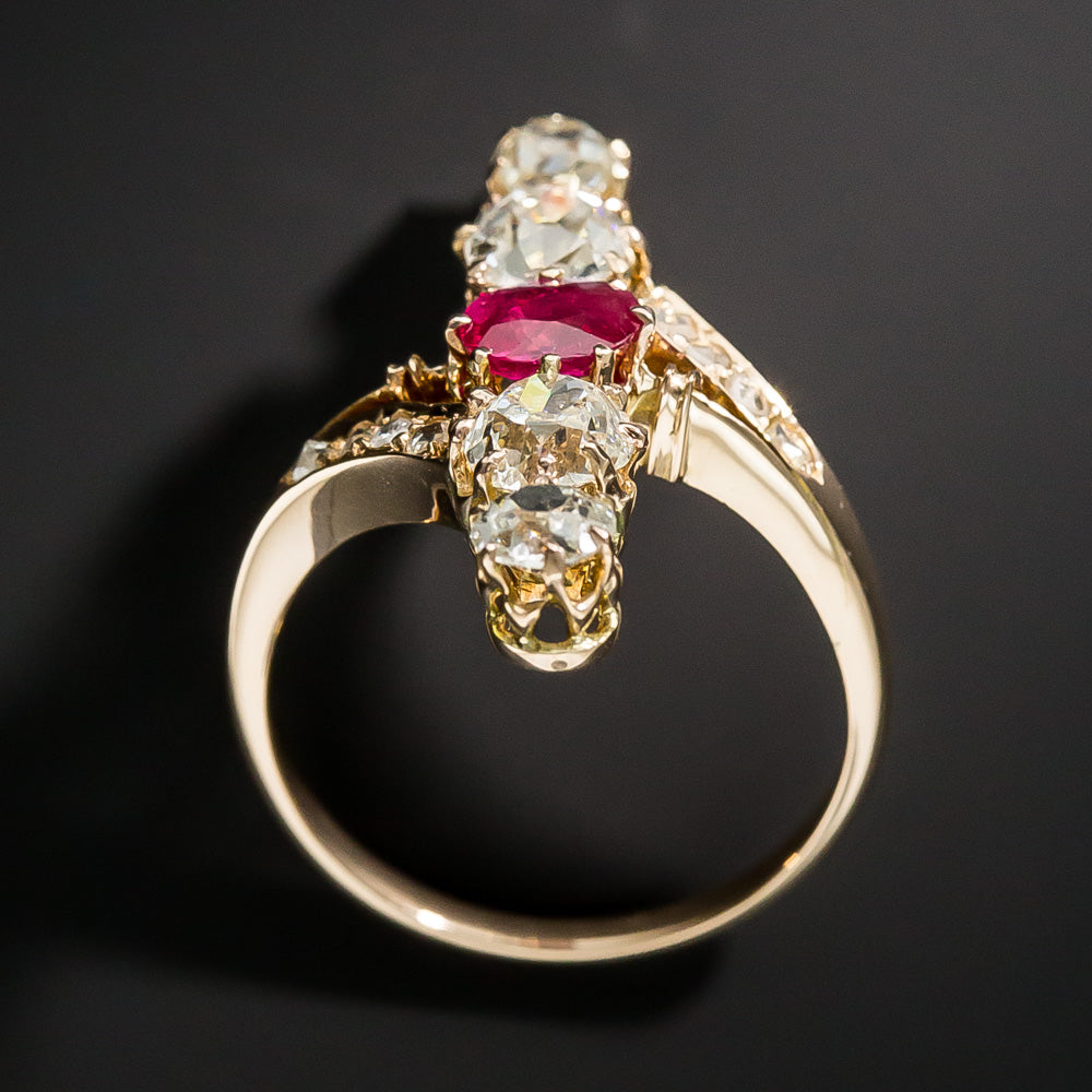 Victorian Ruby and Diamond Dinner Ring - 9