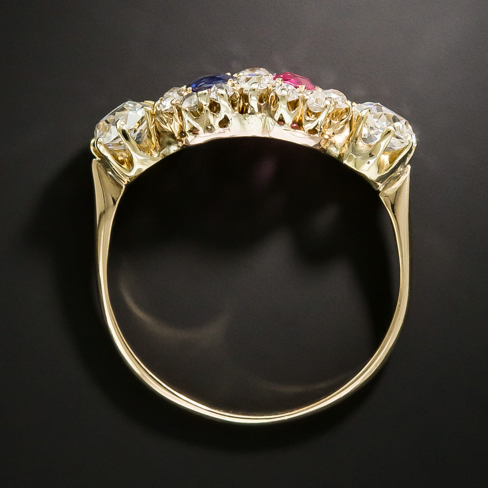 Victorian Ruby, Sapphire and Diamond Ring - 5