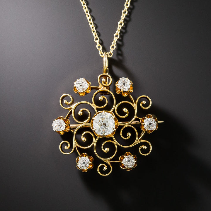 Victorian Scroll Pendant/Brooch