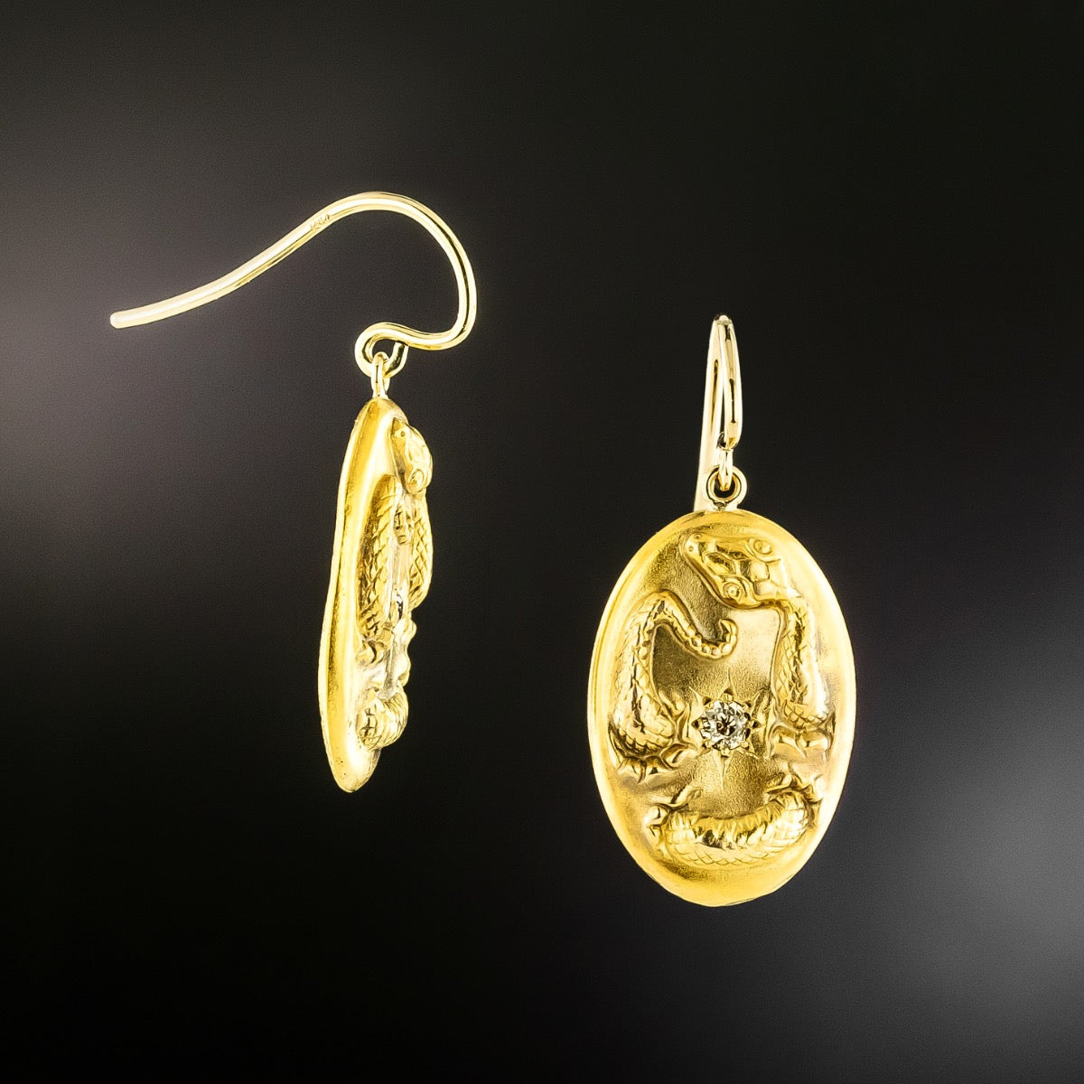 Victorian Snake Dangle Earrings  - 4