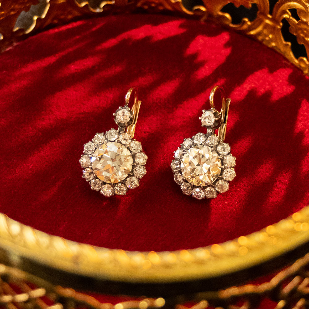 Victorian-Style 6.56 Carat Diamond Drop Earrings - GIA  - 5
