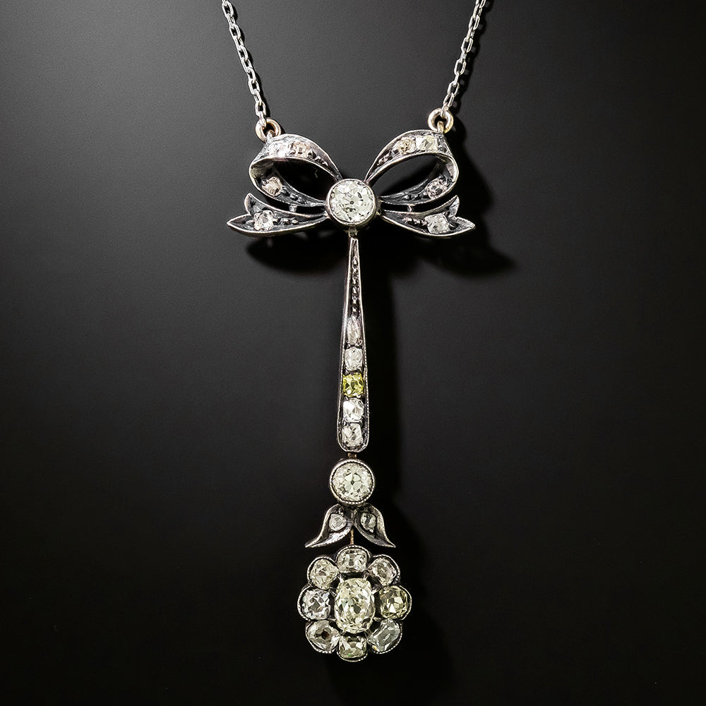 Victorian-Style Diamond Bow Necklace, Poland - 3
