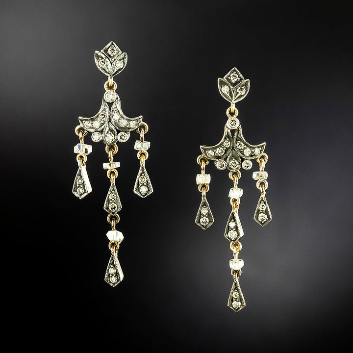 Victorian-Style Diamond Dangle Earrings