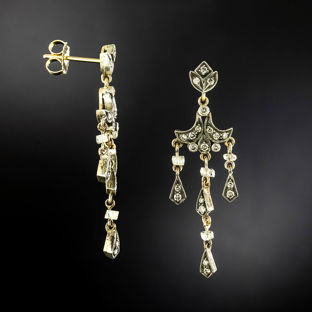 Victorian-Style Diamond Dangle Earrings - 3