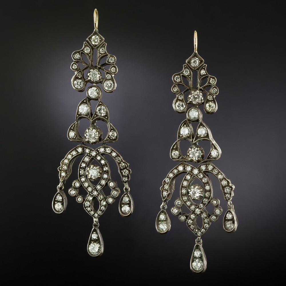 Victorian-Style Diamond Girandole Earrings  - 3