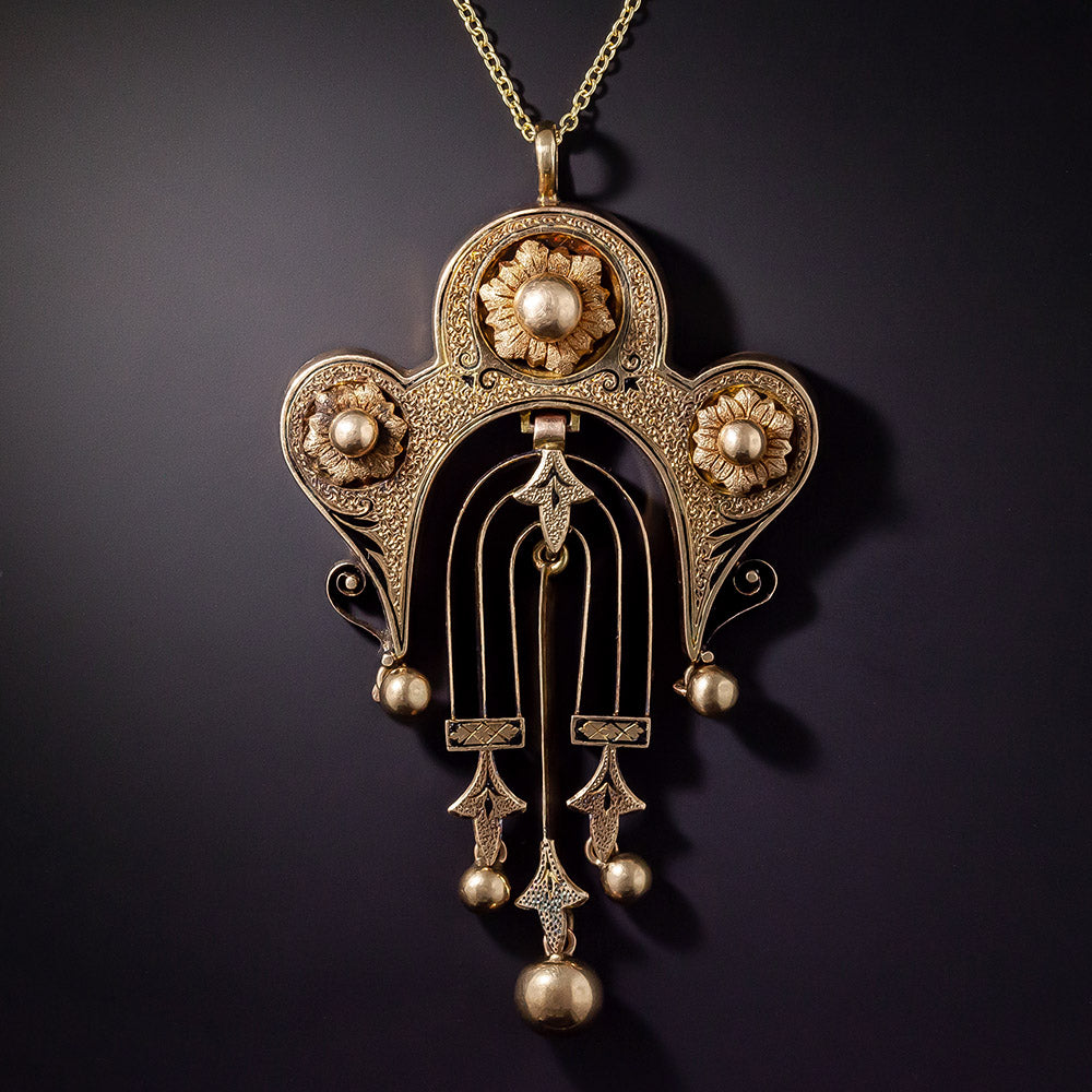 Victorian Taille d'Epargne Enamel Necklace - 1