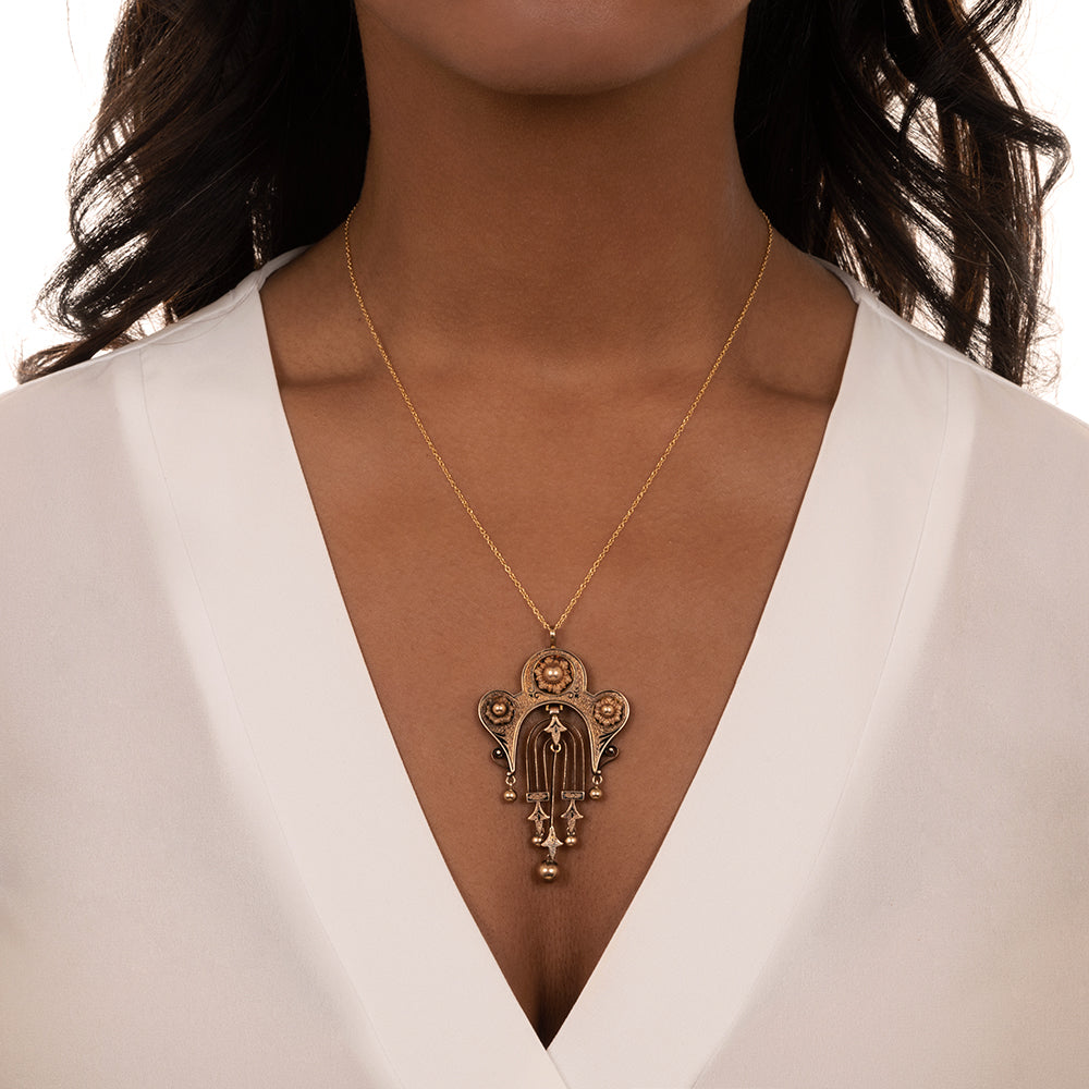 Victorian Taille d'Epargne Enamel Necklace - 4