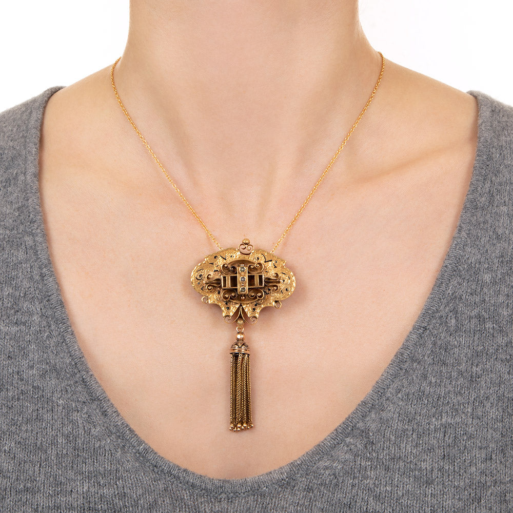 Victorian Tassel Brooch/Pendant - 8