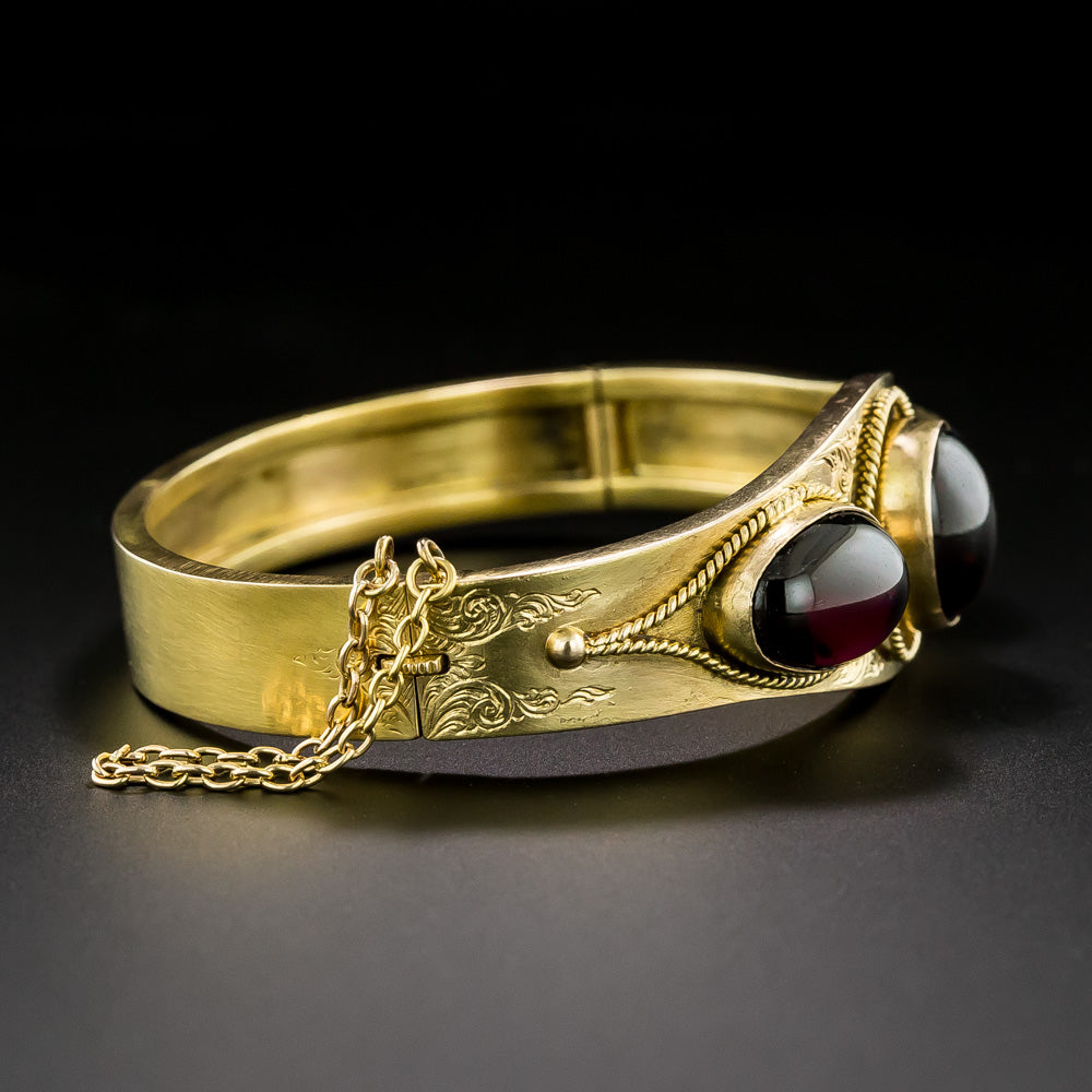 Victorian Triple-Garnet Cabochon Bangle - 4