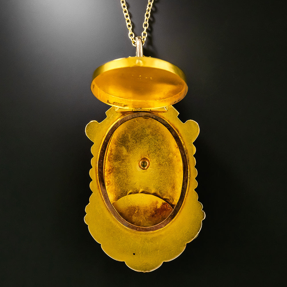 Victorian Turquoise and Natural Pearl Locket - 3