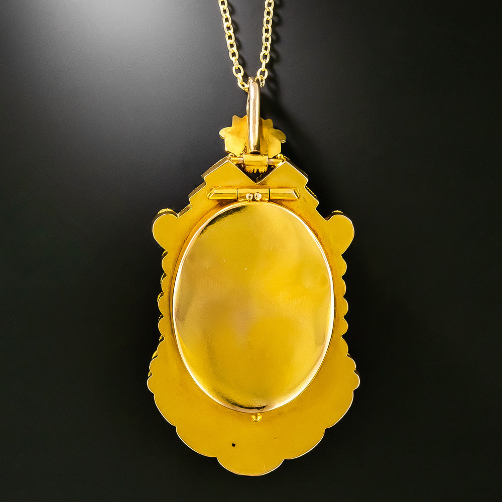 Victorian Turquoise and Natural Pearl Locket - 4