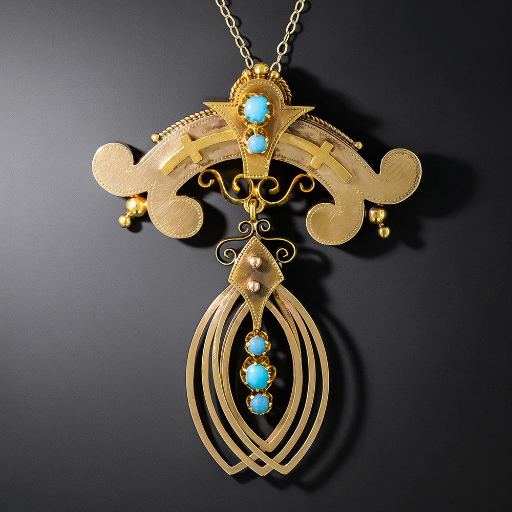 Victorian Turquoise Pendant - 3