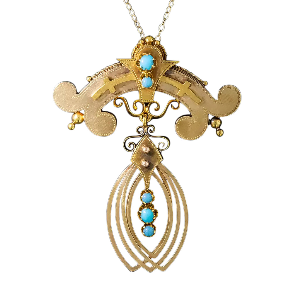 Victorian Turquoise Pendant - 2