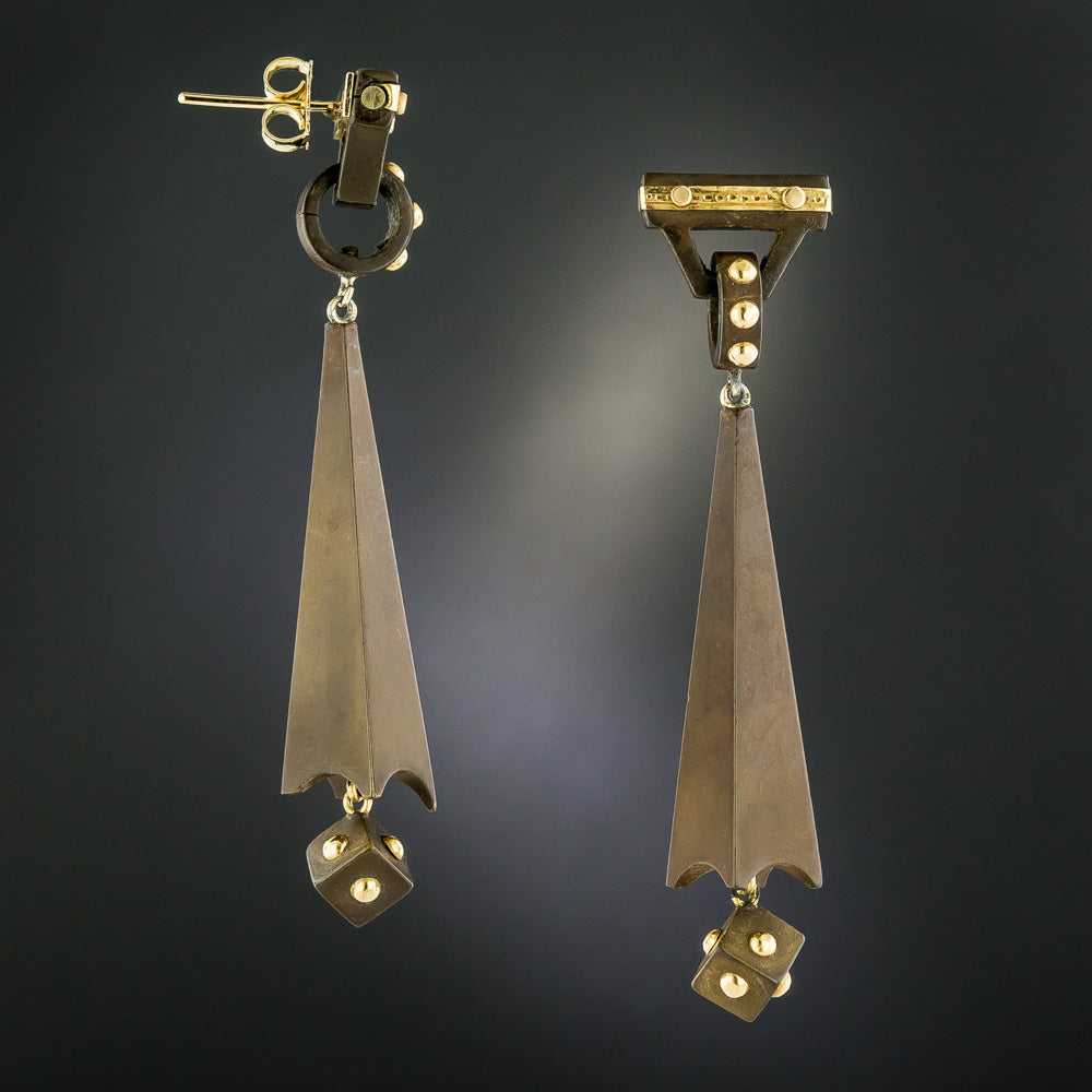 Victorian Vulcanite Dangle Earrings - 3
