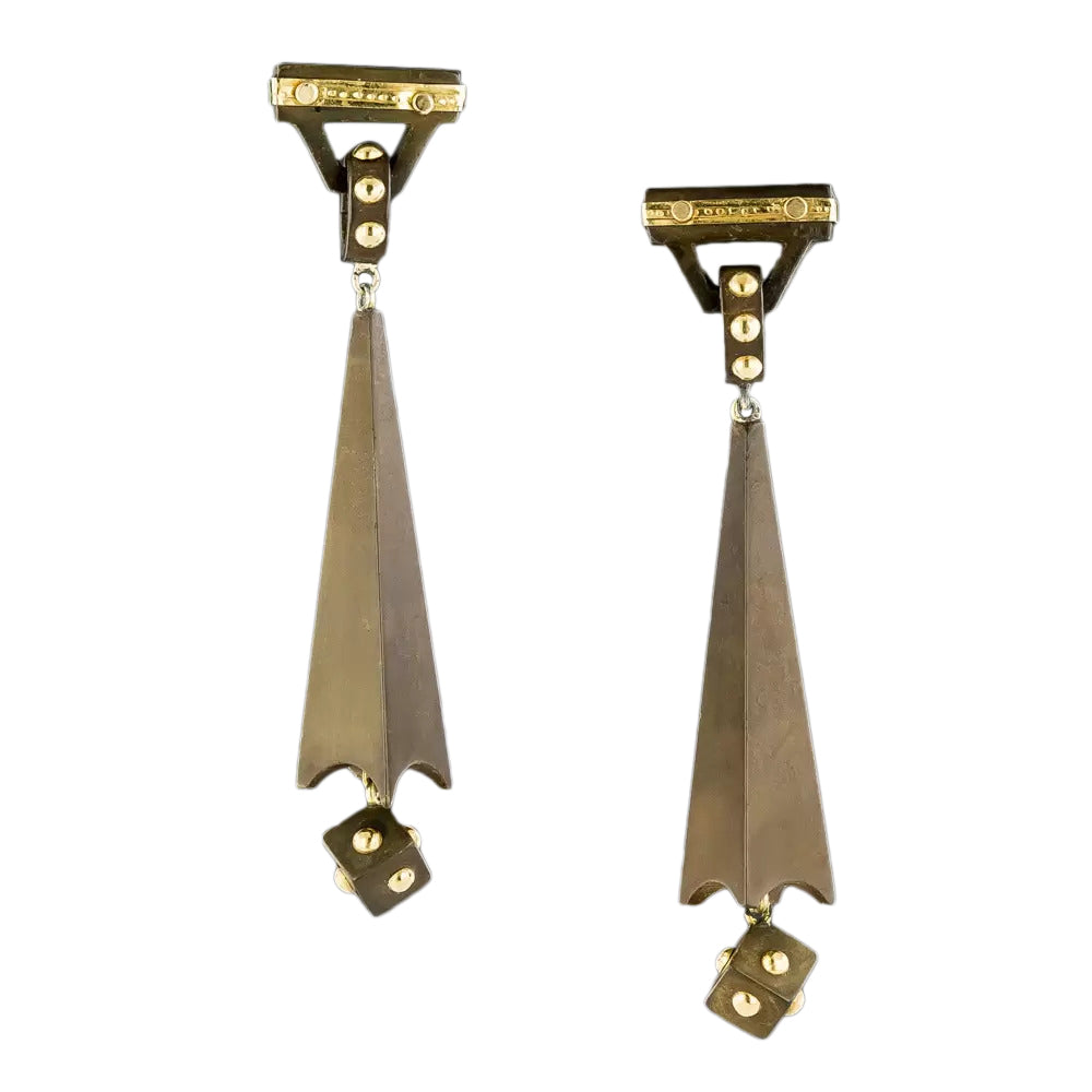 Victorian Vulcanite Dangle Earrings - 3