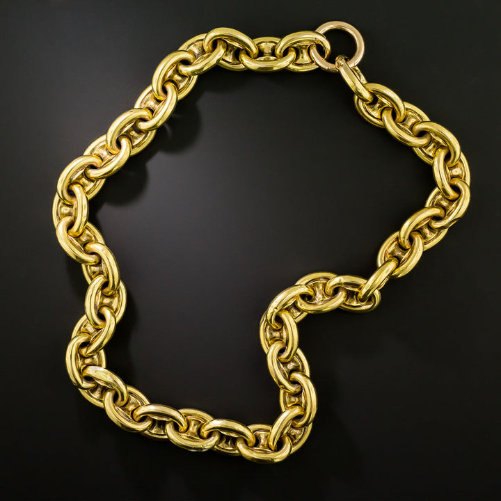 Victorian Wide Anchor Chain 14K Necklace