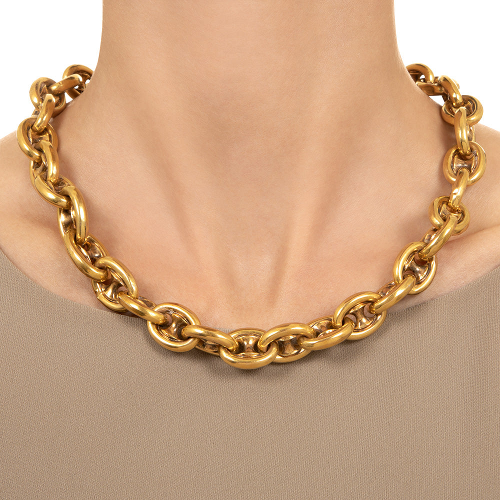 Victorian Wide Anchor Chain 14K Necklace - 4