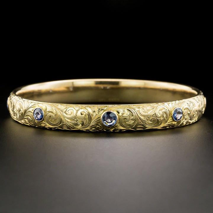 Victorian Yogo Sapphire Bangle Bracelet by Bailey Banks & Biddle, USA