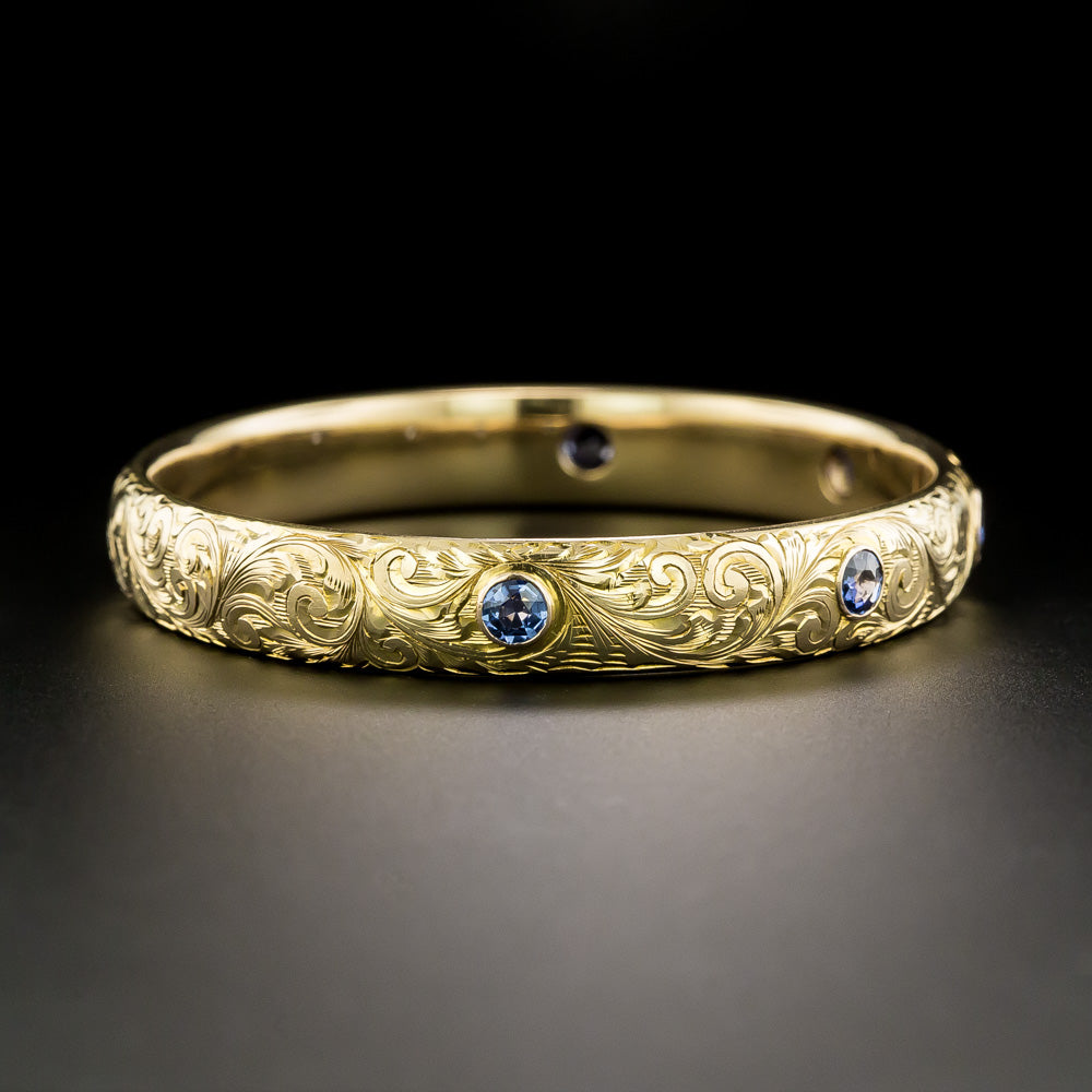 Victorian Yogo Sapphire Bangle Bracelet by Bailey Banks & Biddle, USA - 5