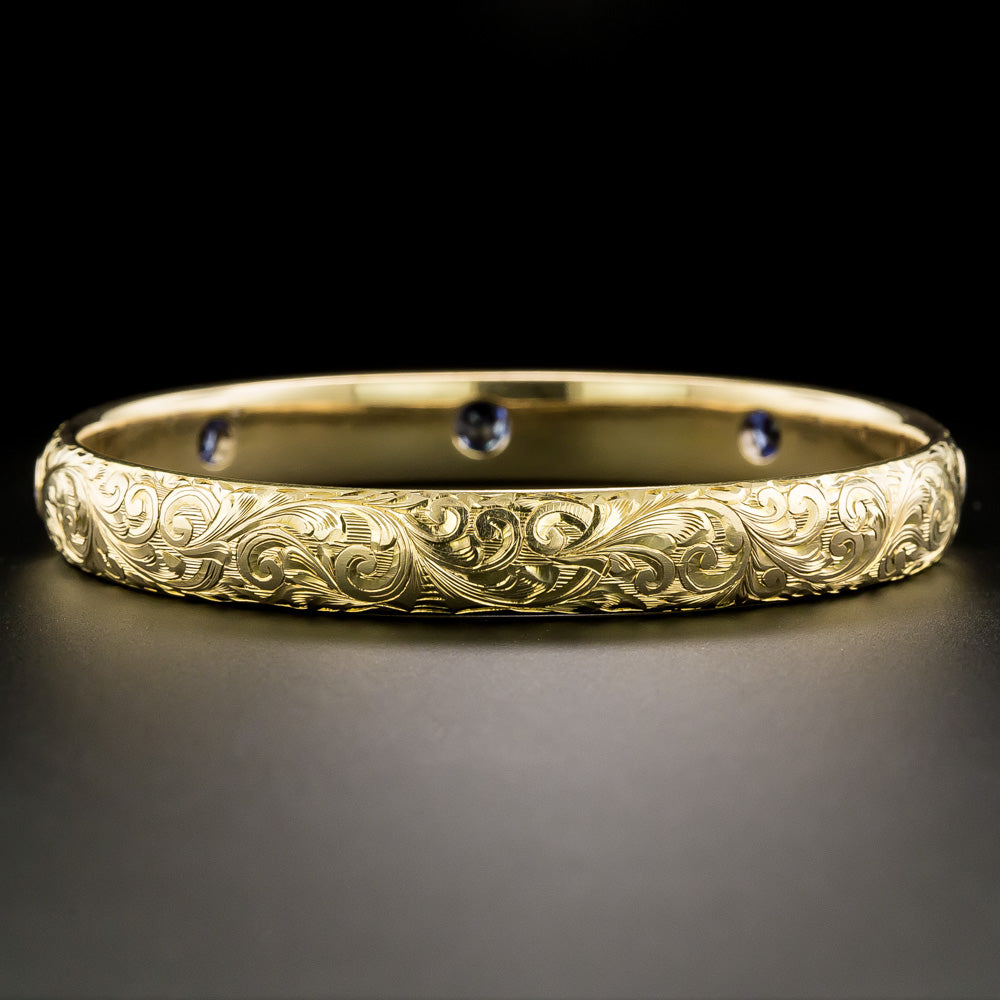 Victorian Yogo Sapphire Bangle Bracelet by Bailey Banks & Biddle, USA - 6