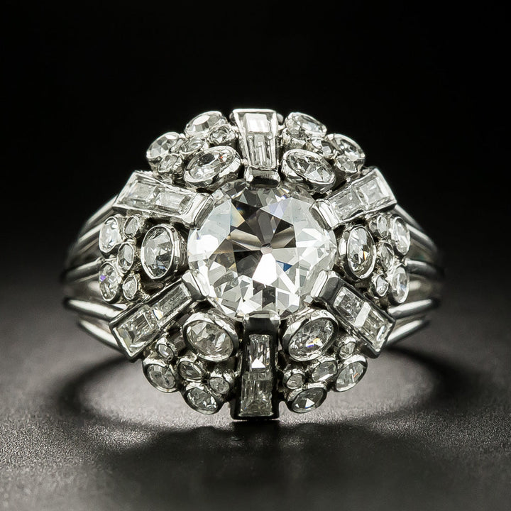 Vintage .77 Carat Diamond Cluster Ring -  GIA G SI2
