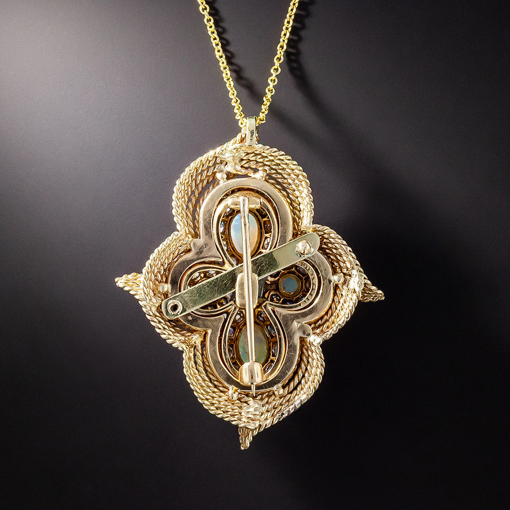 Vintage Opal and Diamond Pendant/Brooch - 2