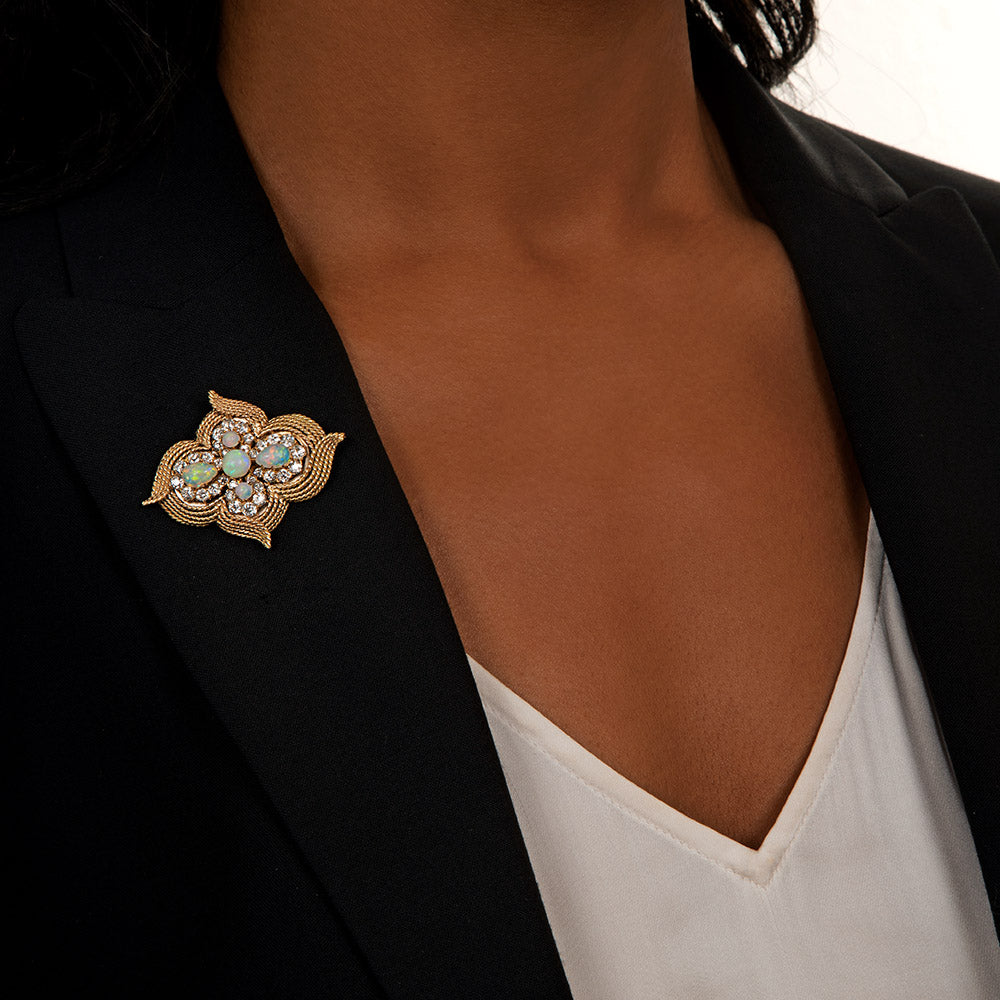 Vintage Opal and Diamond Pendant/Brooch - 4