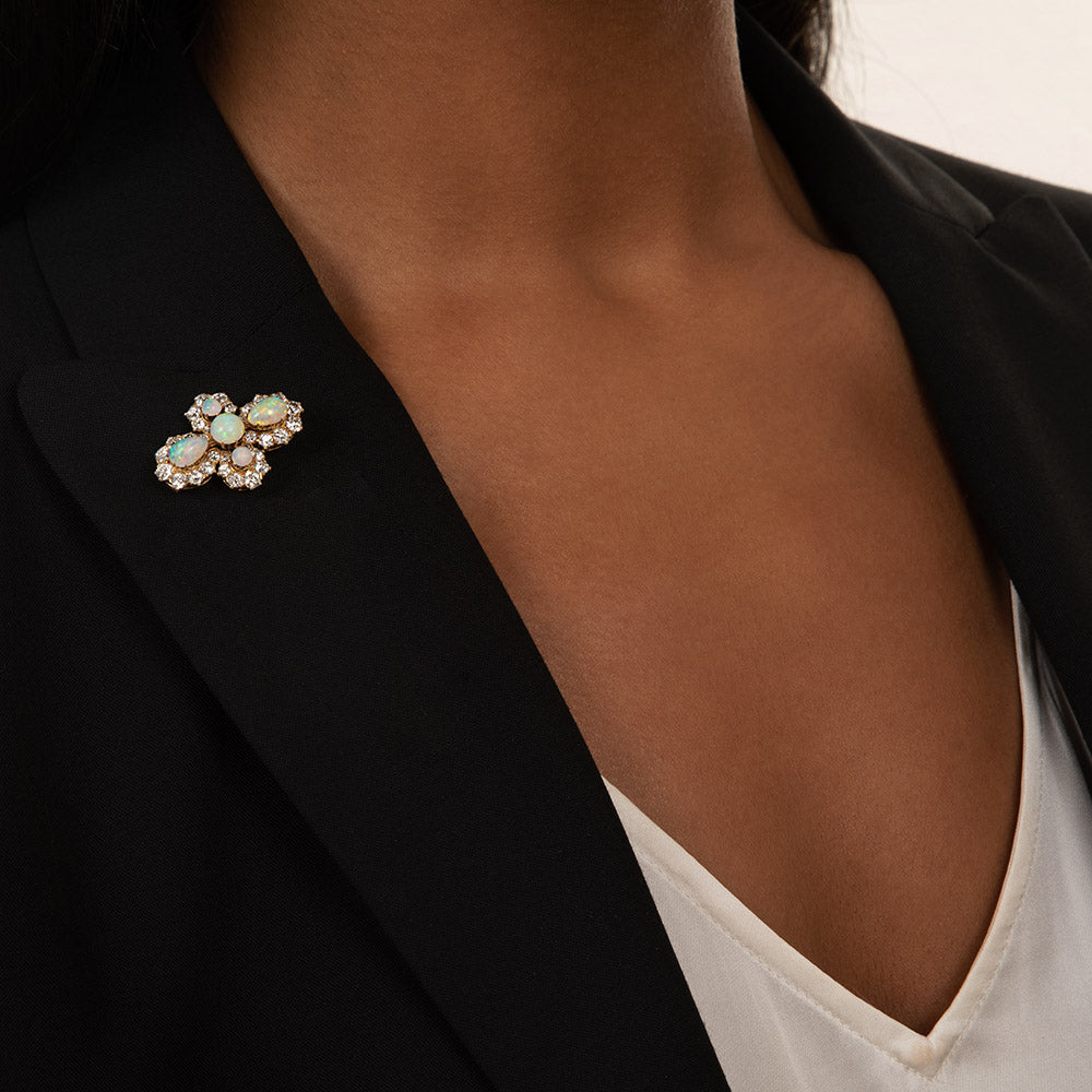 Vintage Opal and Diamond Pendant/Brooch - 5