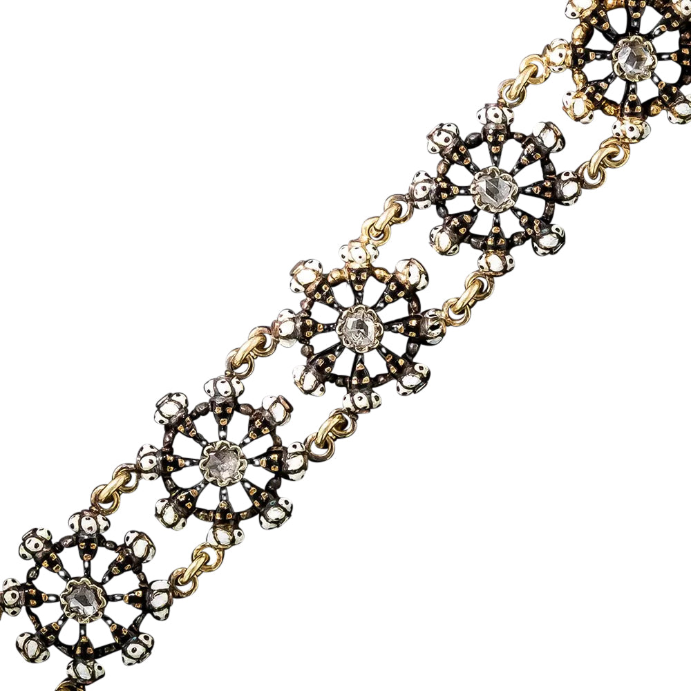 Vintage Russian Enameled Diamond Bracelet - 4